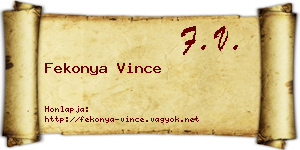 Fekonya Vince névjegykártya